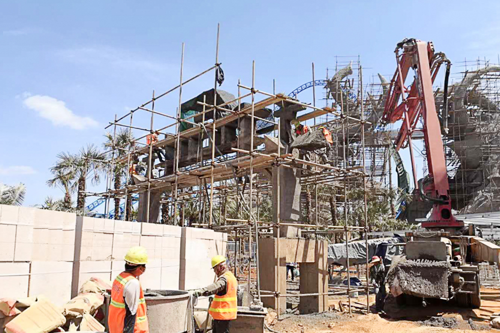 Construction site for theme park and artificial landscape construction project